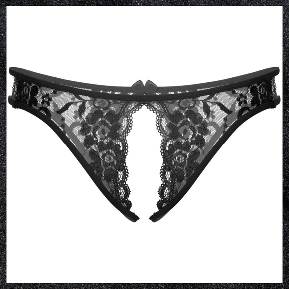 Crotchless Lace Panty With Strappy Sides main image 1